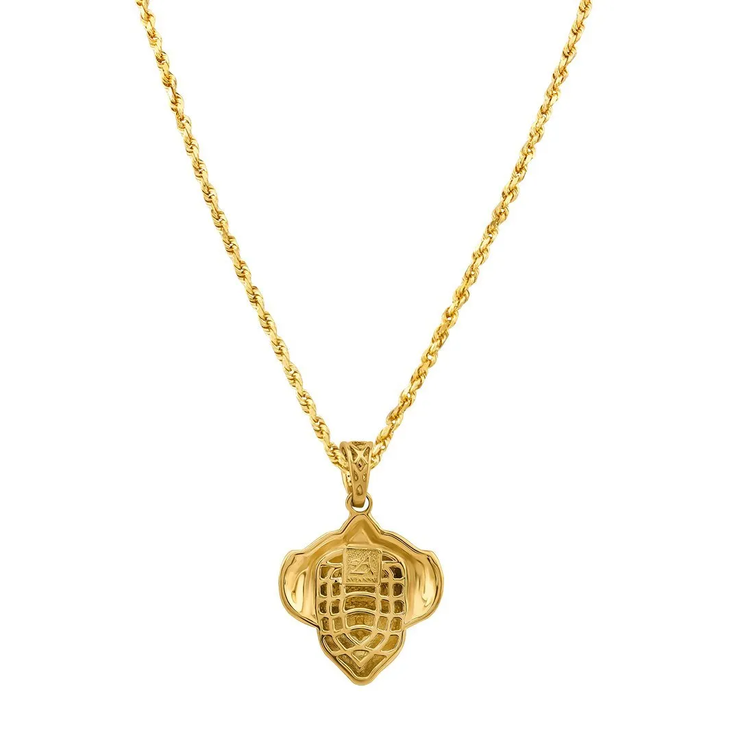 10K Two Tone Gold Diamond Pennywise Clown Pendant 0.84 Ctw
