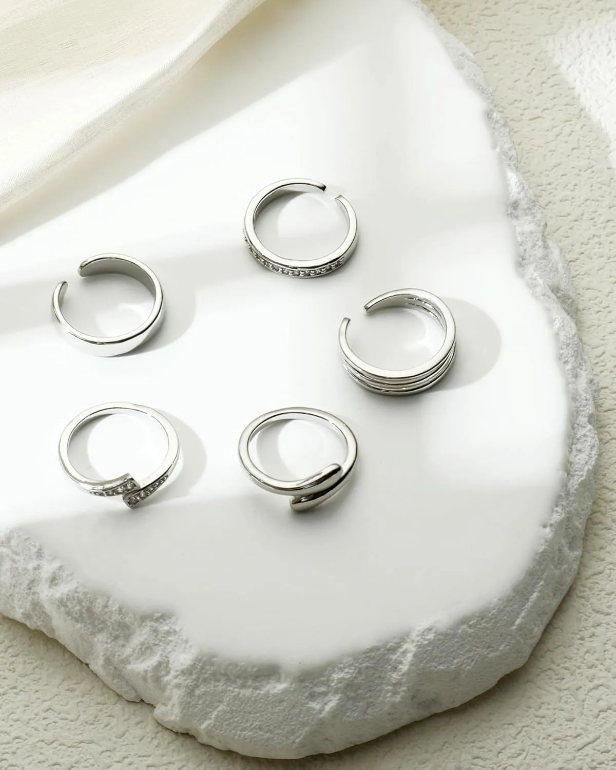 14k Gold Filled Toe Rings for Women Non Tarnish Adjustable Silver Toe Ring Simple Hug CZ Triple Open Band Ring Summer Beach Toe Jewelry for Women Sexy