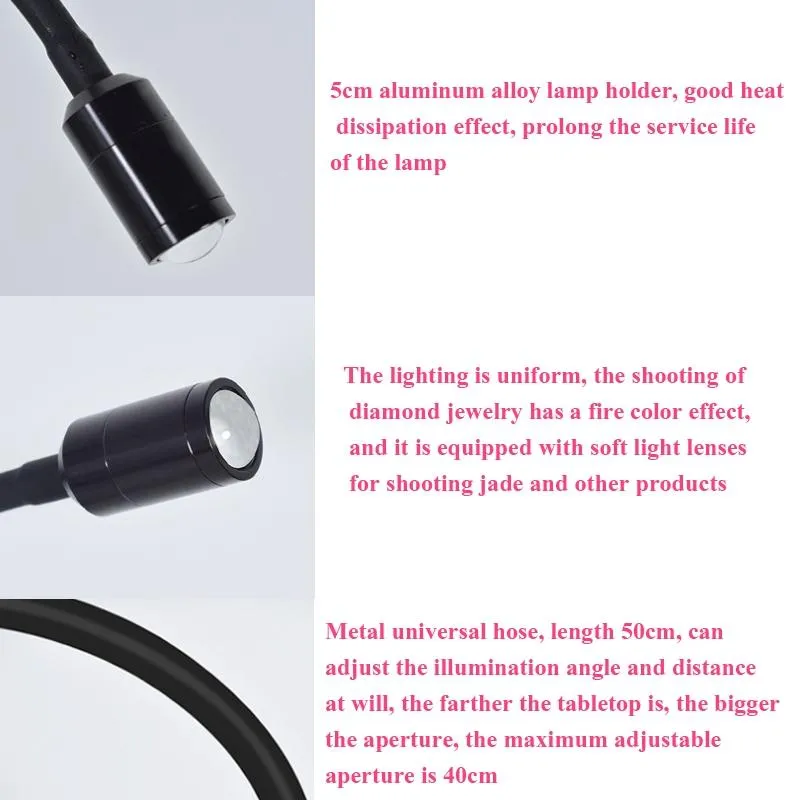 Adjustable Led Jewelry Table Lamp for Wenwan Diamond Jadeite Jade - Single Head