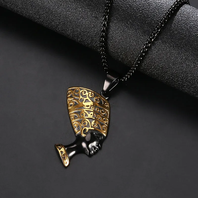 Ancient Egyptian Cleopatra Nefertiti Pendant Necklace