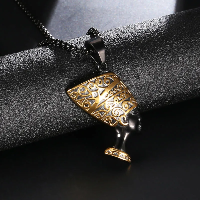 Ancient Egyptian Cleopatra Nefertiti Pendant Necklace