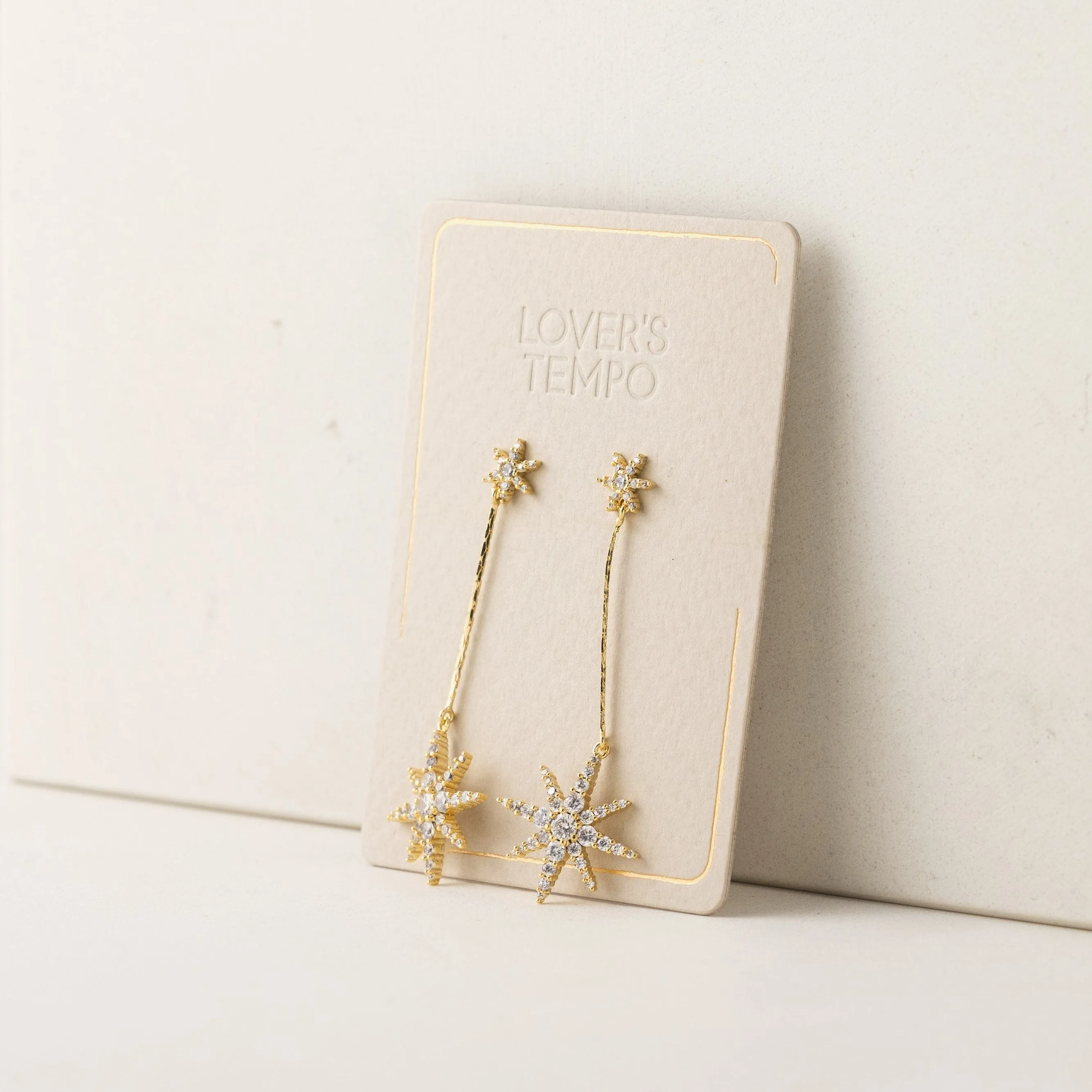 Aquila Star Drop Earrings Gold