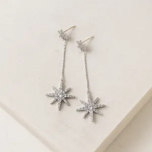 Aquila Star Drop Earrings Silver