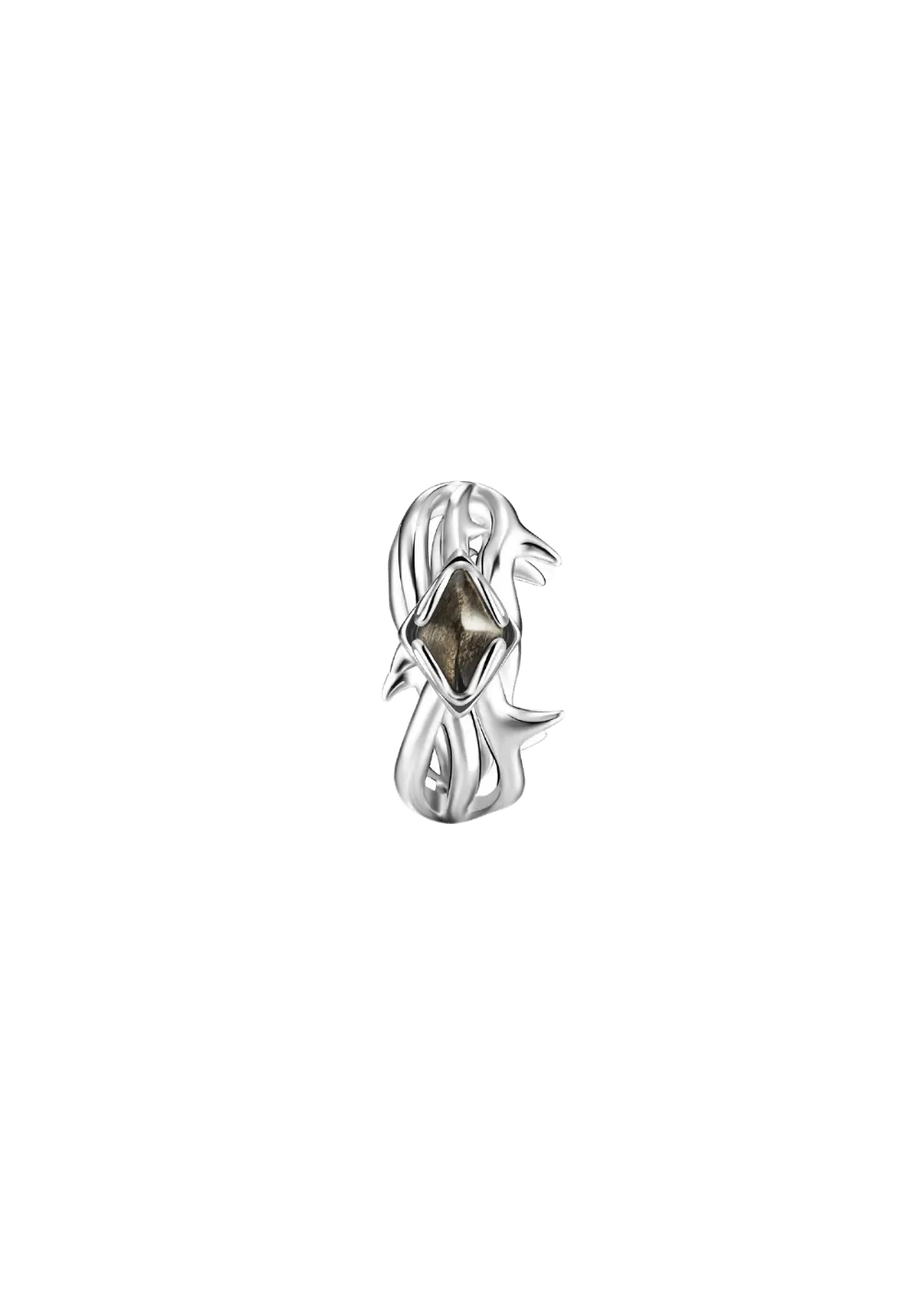 Black Phoenix Obsidian Ear Clip