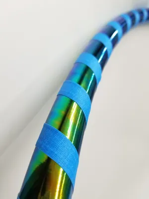 Blue Peacock Beginner Taped Hoop