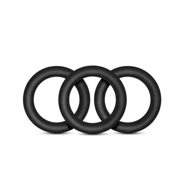 Blush Performance VS2 Pure Premium Silicone Cockrings 3-Pack Small Black