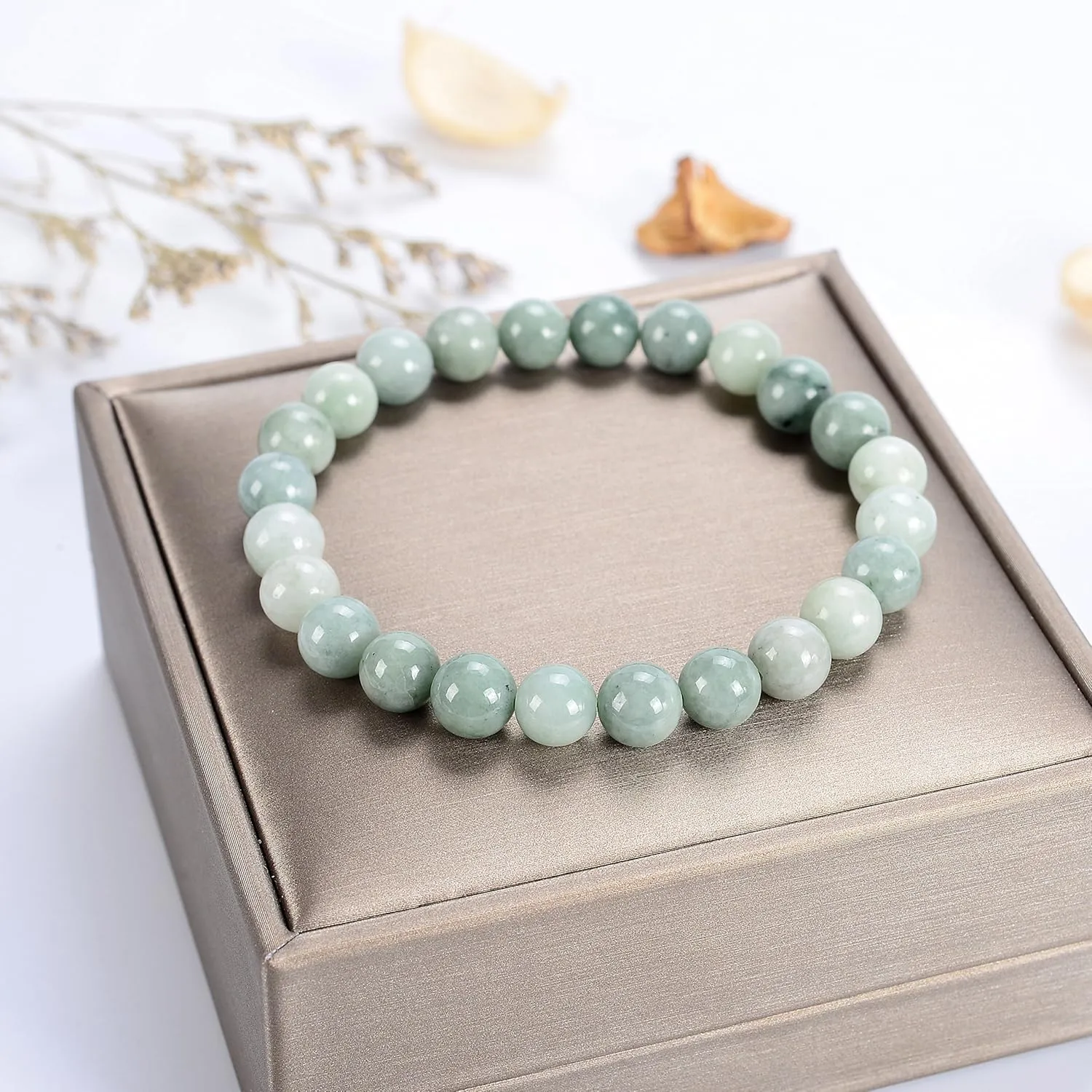 Cherry Tree Collection Gemstone Beaded Stretch Bracelet 8mm Round Beads 7"