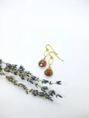 Chrysanthe: Sunstone Earrings - e533