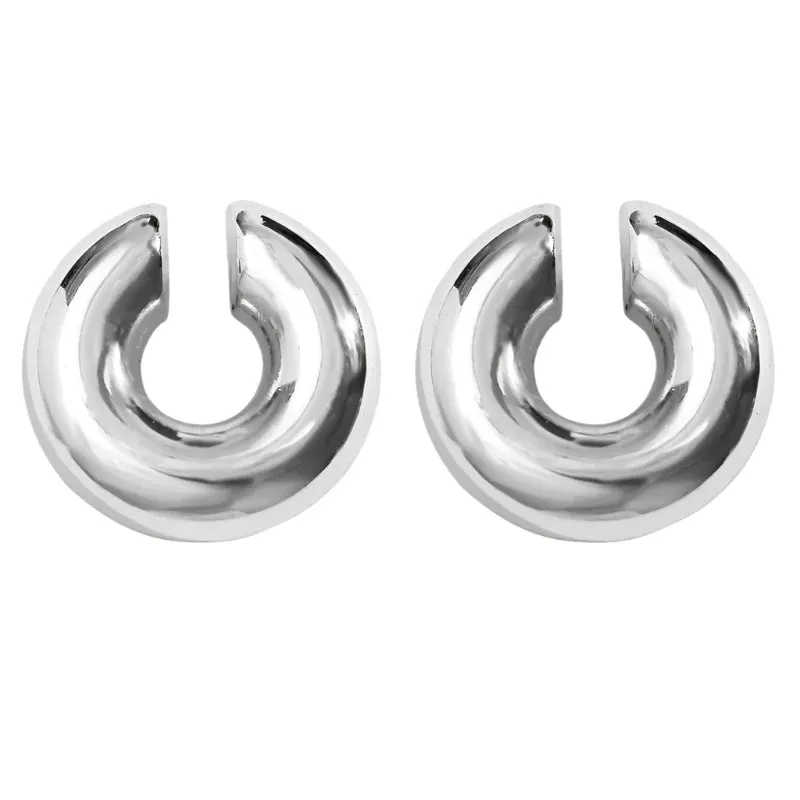 Chunky Round Circle Clip Earring