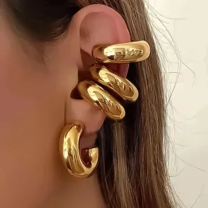 Chunky Round Circle Clip Earring