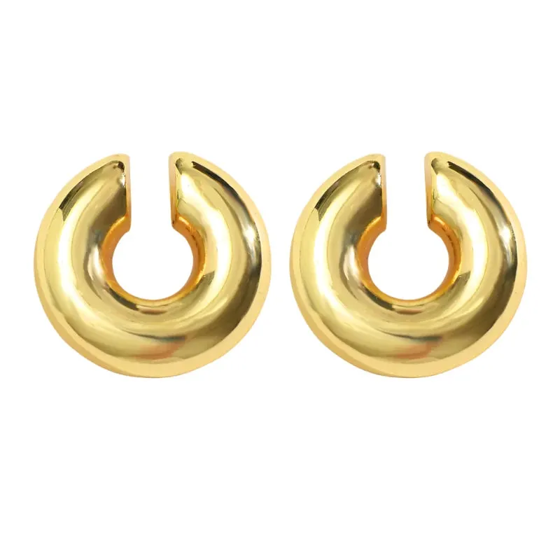 Chunky Round Circle Clip Earring