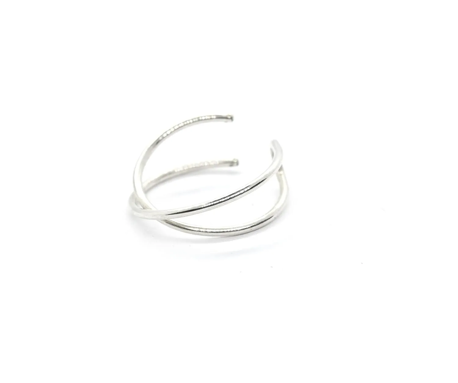 Criss Cross Earcuff Silver 14k gold filled Cuff Earring Ear Wrap Non Pierced Fake Conch Piercing Clip On