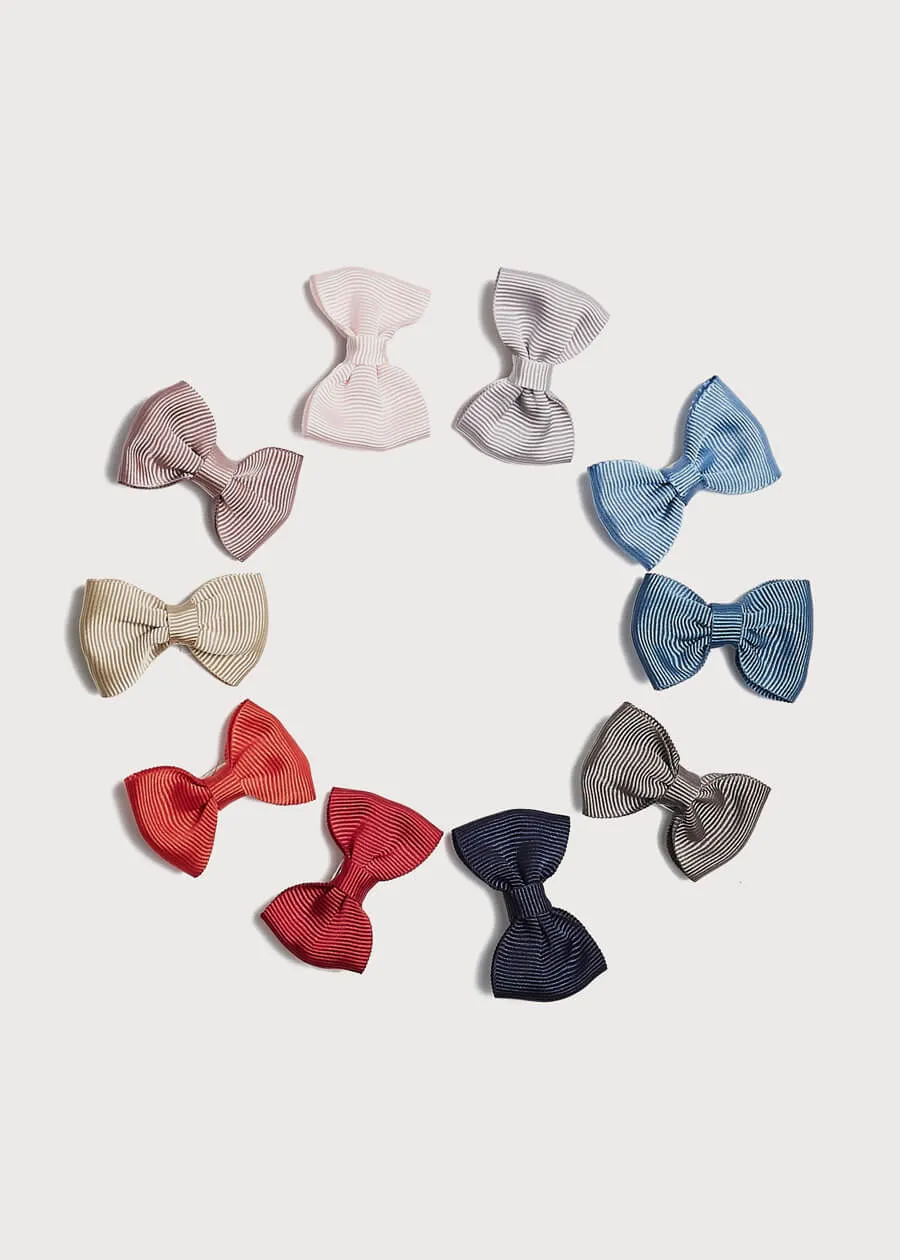 Dark Grey Small Bow Clip