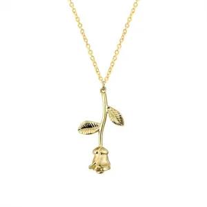 Fairytale Flower Rose Pendant Necklace for Women