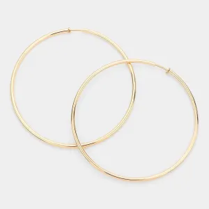 iLLASPARKZ 4 Inch Extra Large Metal Hoop Clip On Earrings