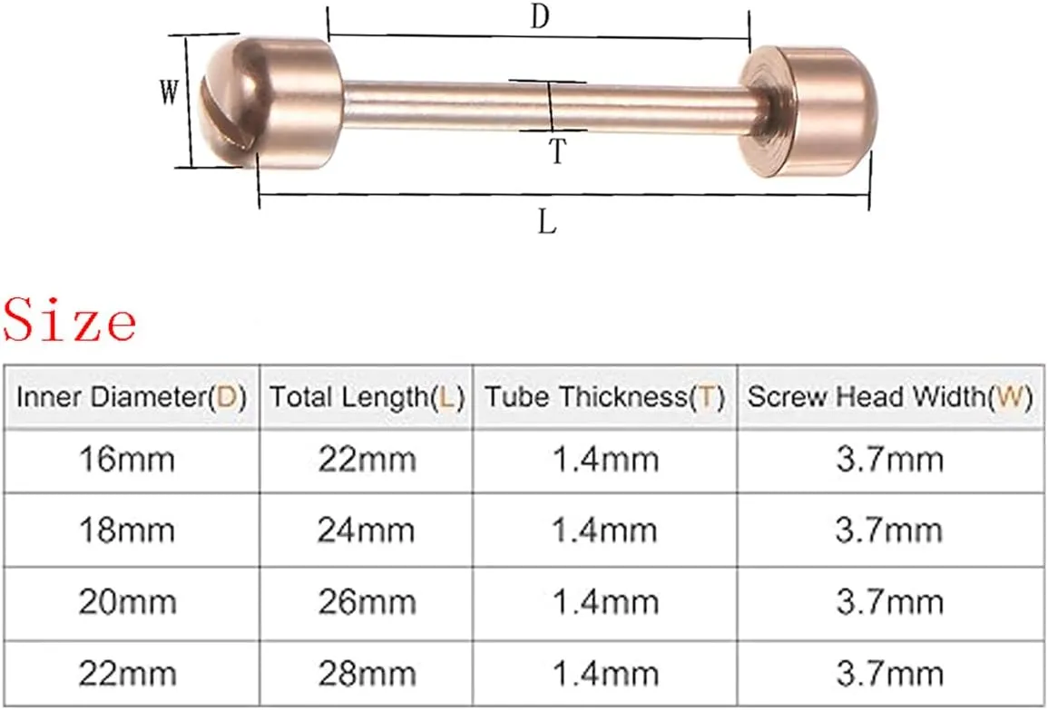 Internal Diameter 22mm Watch Screw Rod, Stainless Steel Screw Strap Watch Connection Rod Screw Pin, for Watch Strap Watch Repair Tool Silver - (2 Pcs)