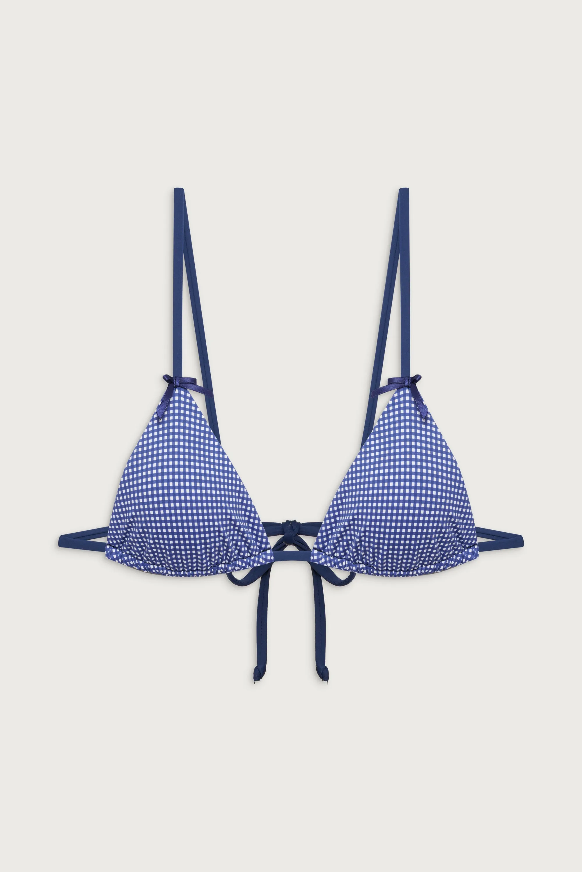 Lumia Triangle Bralette Bikini Top - Sailor Gingham