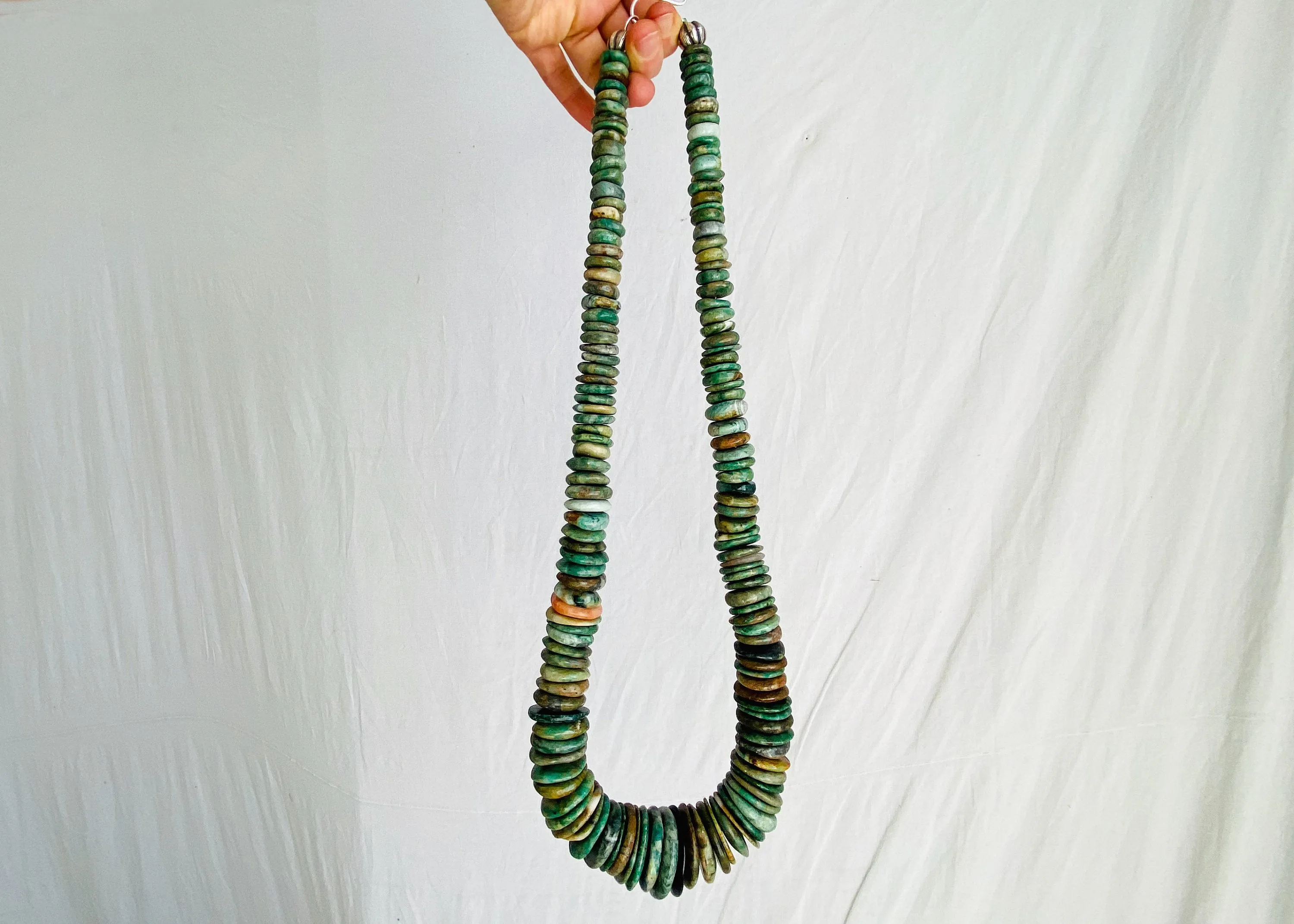 Mayan Guatemalita Jade Graduated Disks Necklace. Guatemalan.