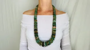 Mayan Guatemalita Jade Graduated Disks Necklace. Guatemalan.
