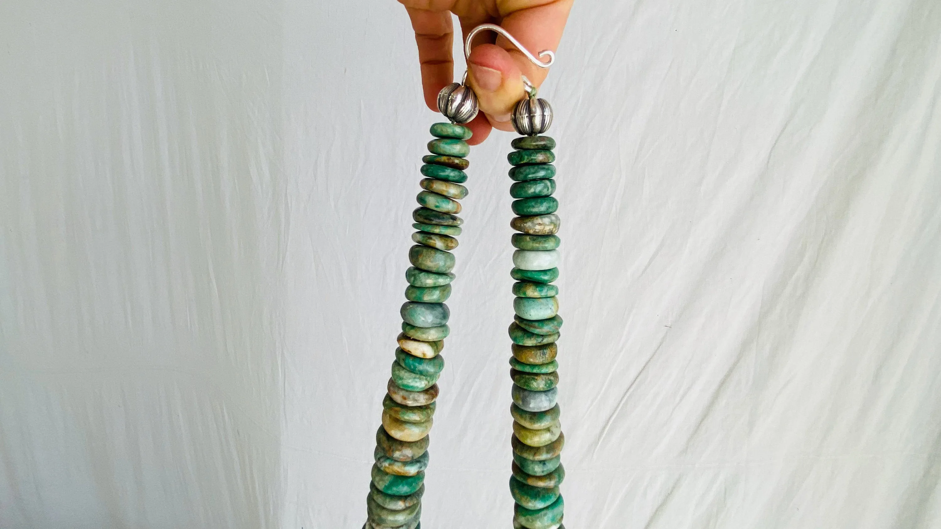 Mayan Guatemalita Jade Graduated Disks Necklace. Guatemalan.