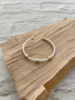 Mel Torque Bangle Silver/Gold