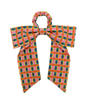 PAADE MODE RETURN TO NATURE Bow Hair Tie in Orange Check
