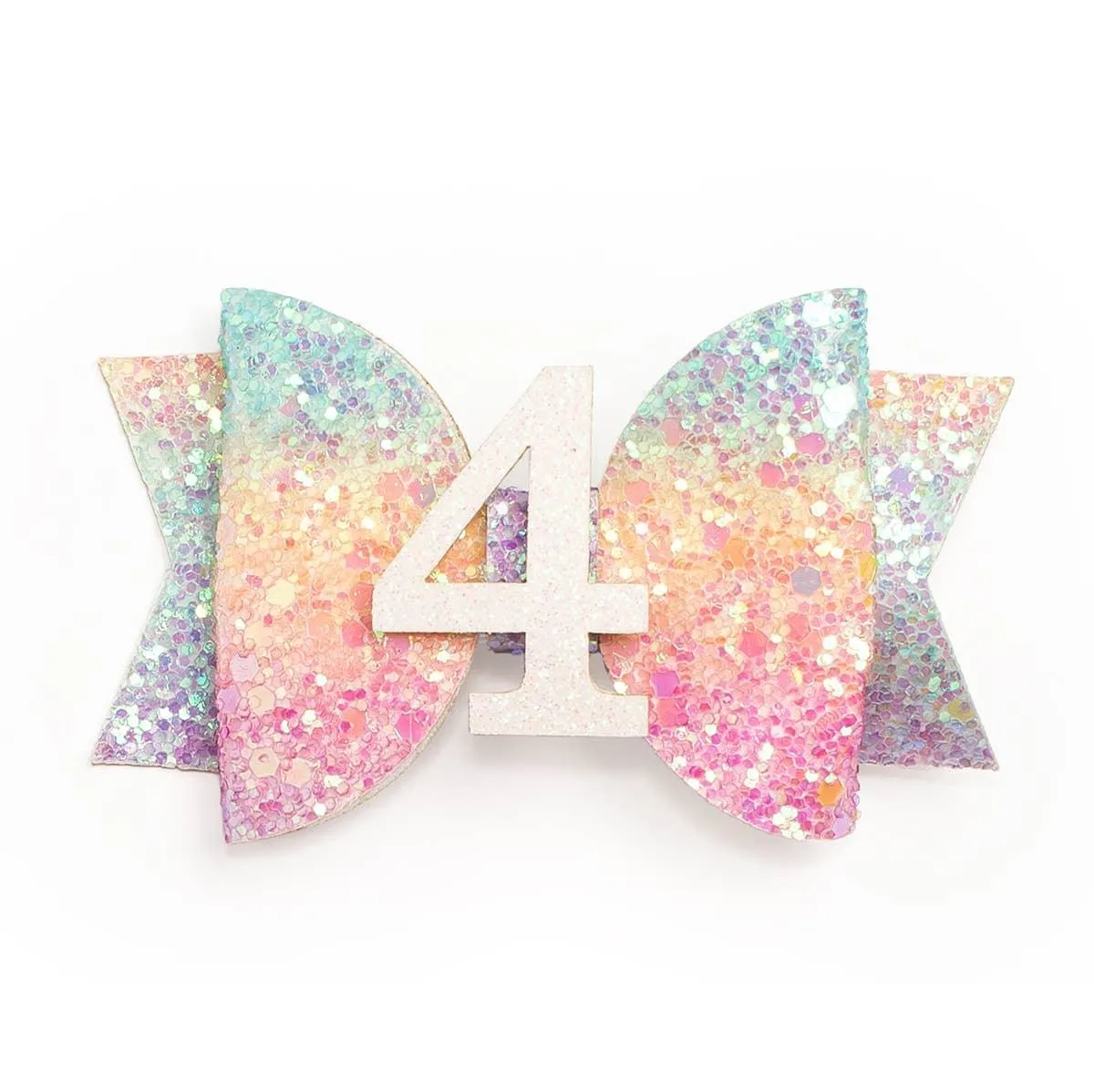 Pastel Rainbow Birthday #4 Hair Clip