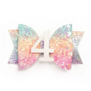 Pastel Rainbow Birthday #4 Hair Clip