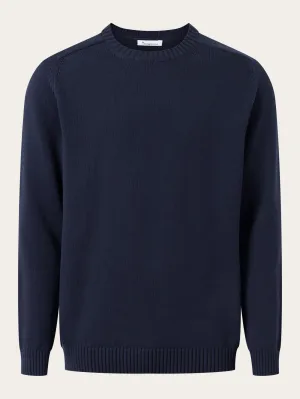 Plain knitted crew neck - Night Sky