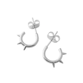 Silver Spike Hoop Earrings