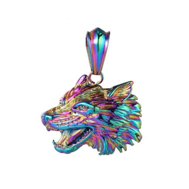 Stainless Steel Wolf Pendant Necklace