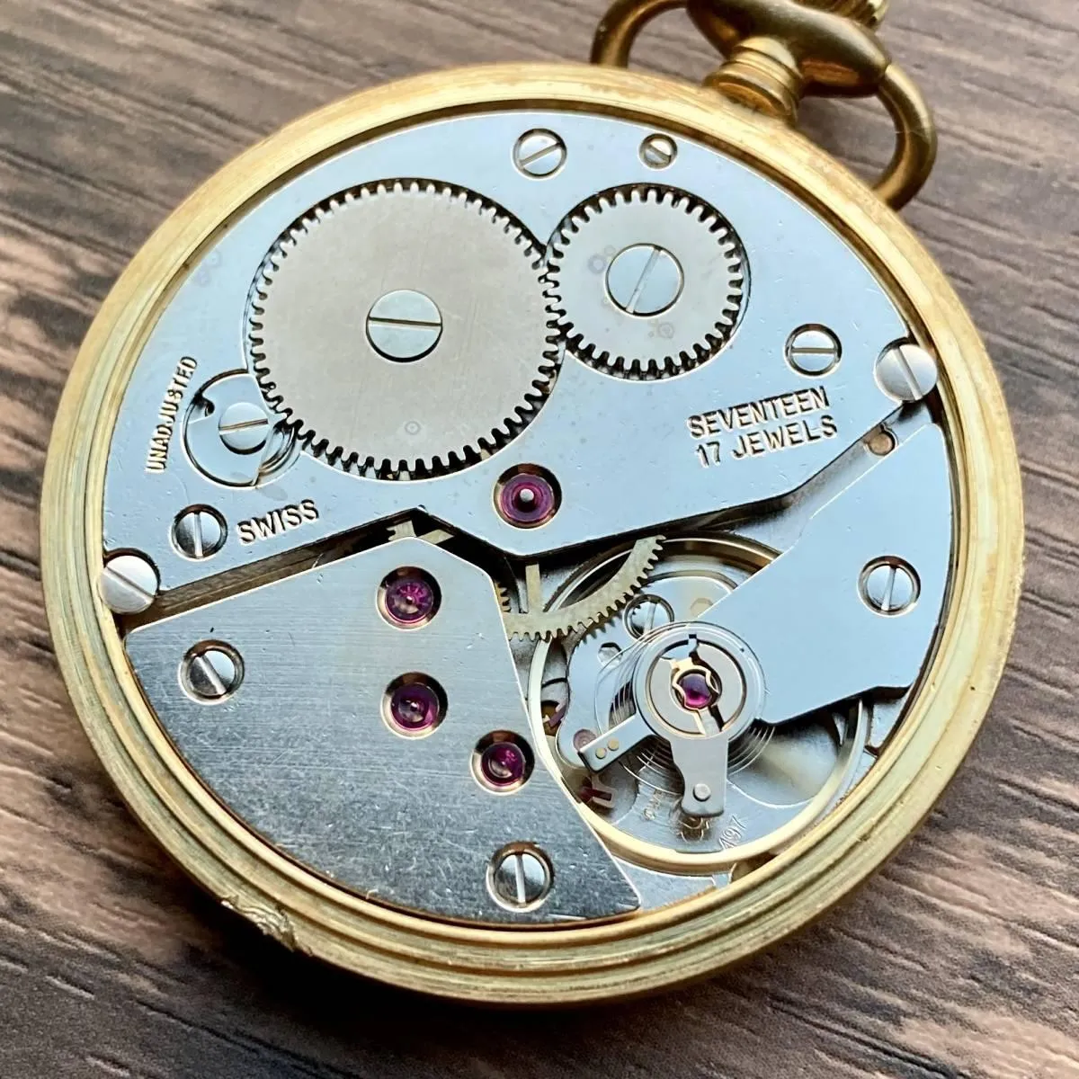 Watex Pocket Watch Antique Manual Gold Case 42mm Vintage Open Face