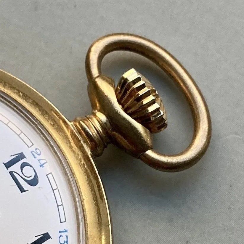 Watex Pocket Watch Antique Manual Gold Case 42mm Vintage Open Face