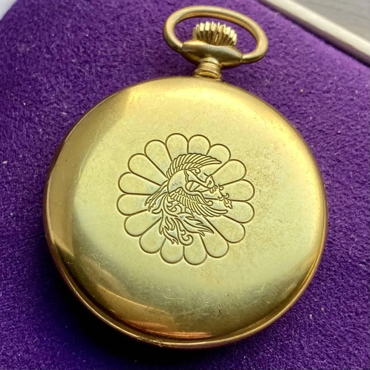 Watex Pocket Watch Antique Manual Gold Case 42mm Vintage Open Face