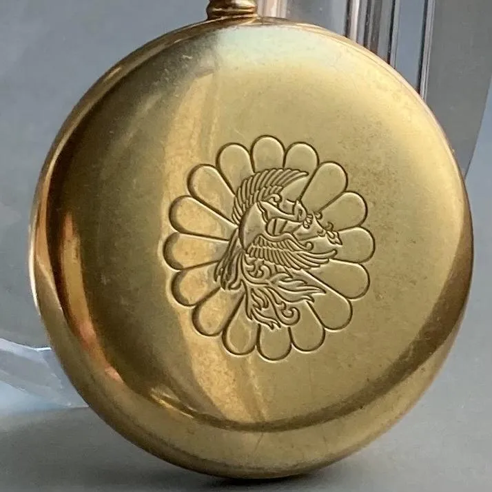 Watex Pocket Watch Antique Manual Gold Case 42mm Vintage Open Face